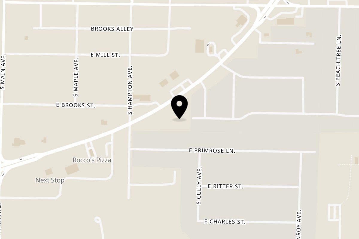 Map showing the location of Roccos Pizza Trailer on 352 US-60 in Republic