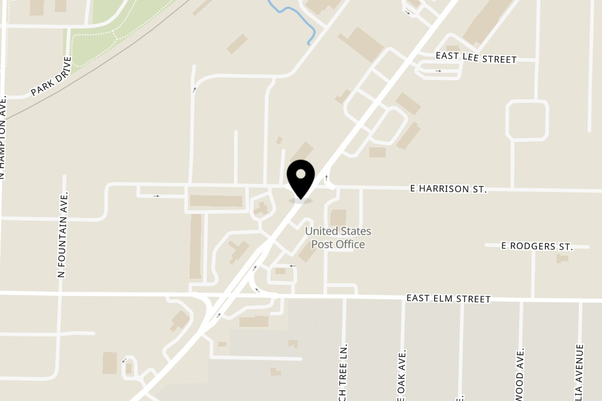 Map showing the location of Roccos Pizza Trailer on US-60 in Republic